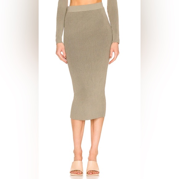 Anine Bing Julian skirt, green khaki and olive, size XS - Picture 1 of 8
